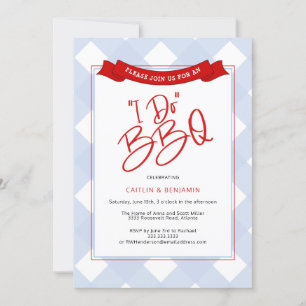 Convites Xadrez Vermelha Azul Buffalo I Do Chá de panela D