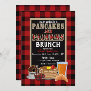 Convites Xadrez vermelha do búfalo da refeição matinal das