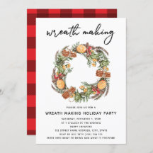 Xadrez Vermelha do Partido Fazer Wreath de Natal