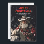 Convites Xerife Santa Claus<br><div class="desc">Xerife cowboy santa claus,  vintage retro art western ,  ilustração rodeo feliz hat ,  feriado de inverno no oeste selvagem ,  novo cowboy de natal alegre ,  xerife santa claus</div>
