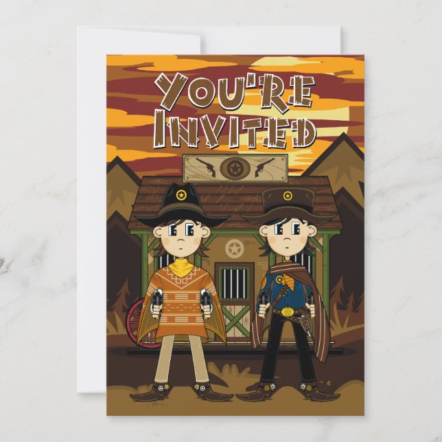 Convites Xerifes de caubói convidam (Frente)