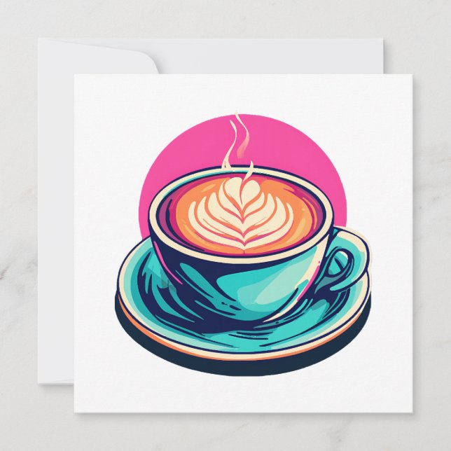 Convites xícara de café cappuccino (Frente)