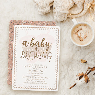 Convites Xícara de Café Para Levar Baby is Brewing Chá de B