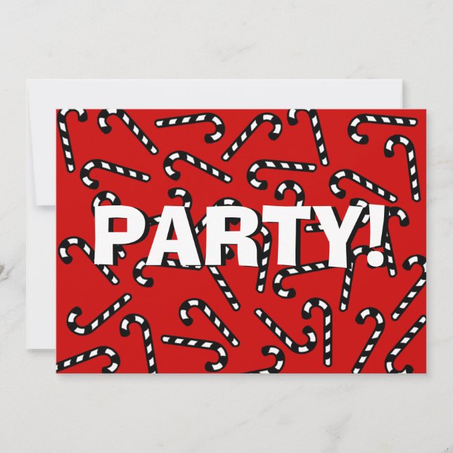 Convites Xmas Candy Canes (Frente)