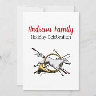 Convites Xmas Preppy Equestrian Horse Jumping Através do C