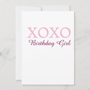 Convites Xoxo aniversária nome rosa mauve simples amor