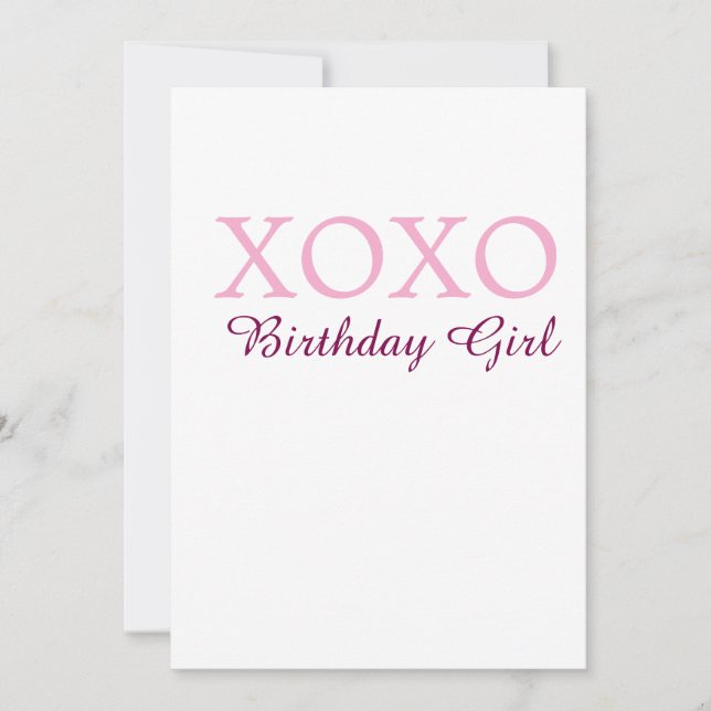 Convites Xoxo aniversária nome rosa mauve simples amor  (Frente)