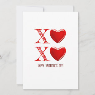 Convites Xoxo Feliz Dia dos Namorados com coração doce de d