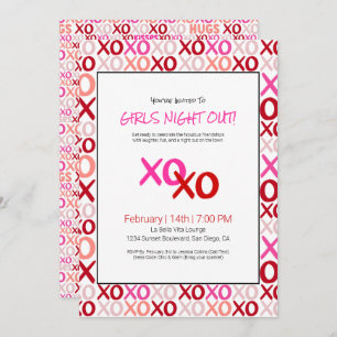 Convites XOXO Girls Night Out Pink Cuide Day Party