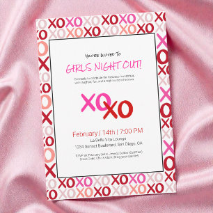 Convites XOXO Girls Night Out Pink Cuide Day Party