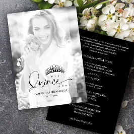 Convites XV Princess Crown Elegant Overlay Vellum Effect