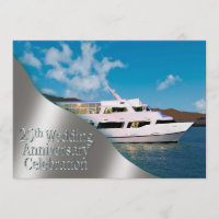 Yacht a 25a luz do dia do aniversário de casamento