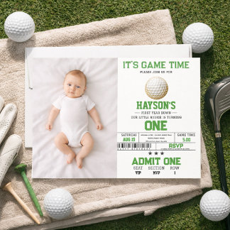 Convites  Year Down, Golf On! 1st Birthday Party Photo