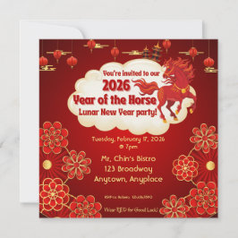 Convites Year of the Horse Chinese New Year Invitation