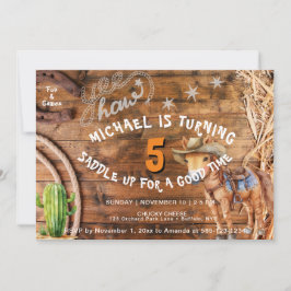 Convites Yee Haw Cowboy Rodeo Saddle Aniversário