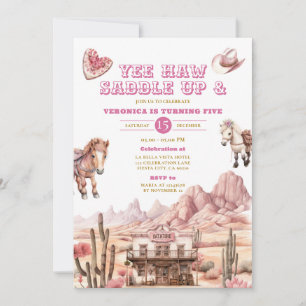 Convites Yee haw Cowgirl Rodeo Wild West Ranking 5 Birthday