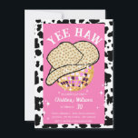 Convites Yee Haw Pink Cowgirl Disco Rodeo aniversário de 30<br><div class="desc">Reúna seus cowboys e cowboys para uma festa de aniversário de temas ocidentais. Chapéu estrelado de cowboy moderno e convite de aniversário personalizável para qualquer idade em cor rosa.</div>