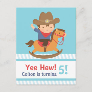 Convites Yee Haw Western Cowboy Aniversário de criança Part