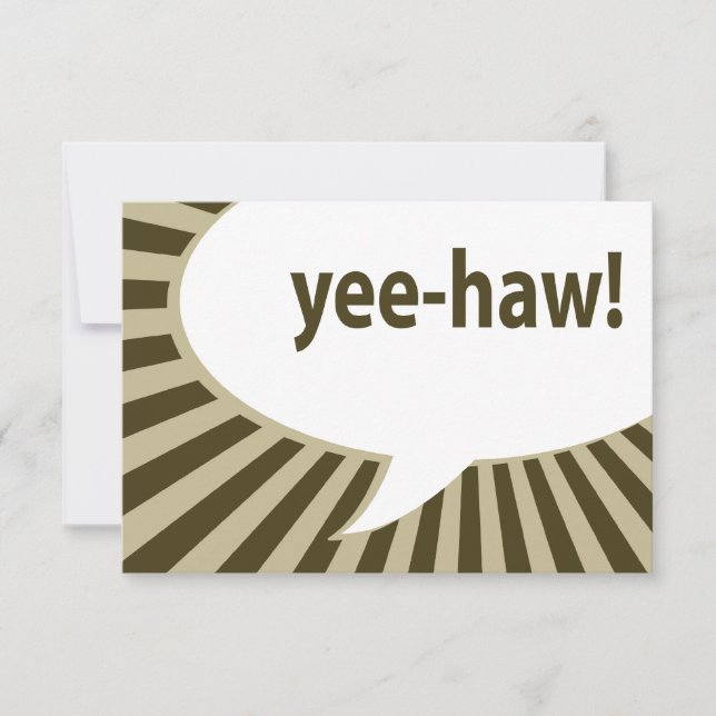 Convites "Yee-Hw"! : bolha de fala em banda desenhada (Frente)