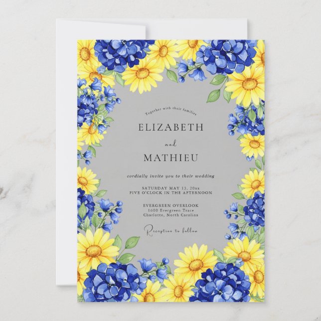 Convites Yellow Blissful Country Wedding (Frente)