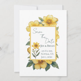 Convites Yellow Flower Wedding Invitation