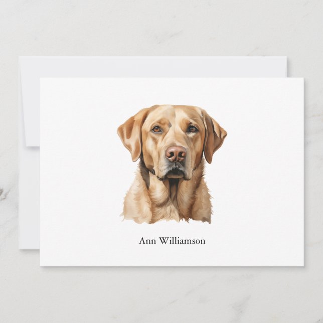 Convites Yellow Labrador Retriever Note Card (Frente)