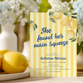 Convites Yellow Stripes Lemon Bridal Shower Invitation