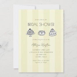 Convites Yellow Vintage Cake Bridal Shower Invitation