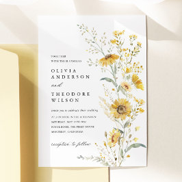 Convites Yellow Wildflower Sunflower Wedding