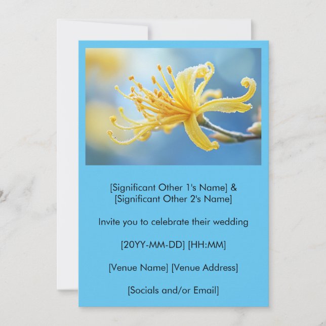 Convites Yellow Witchhazel Wedding Invitation (Frente)