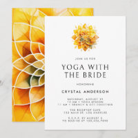 Yoga Amarelo de Watercolor Mandala com a Noiva