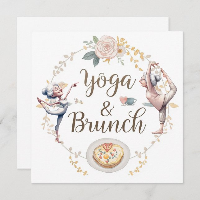 Convites Yoga e Brunch (Frente/Verso)