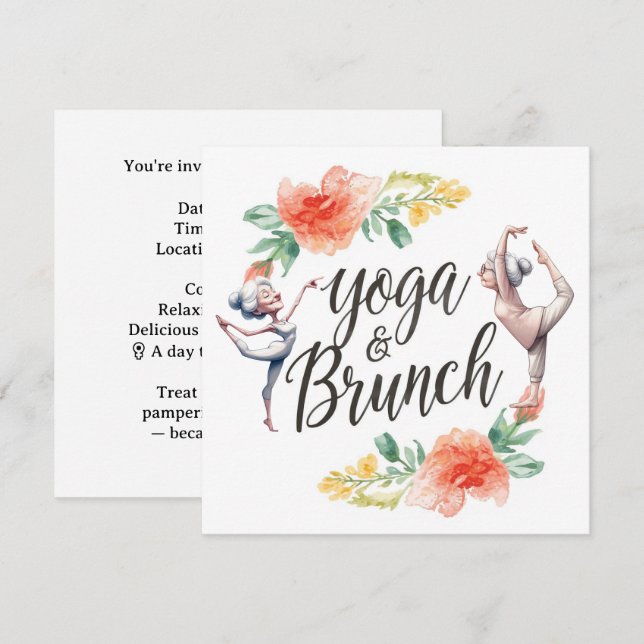 Convites Yoga e Brunch (Frente/Verso)
