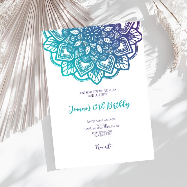 Convites Yoga festa de aniversário (Criador carregado)