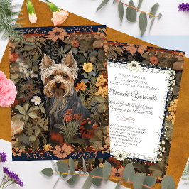 Convites Yorkie ou Silky Terrier William Morris Style