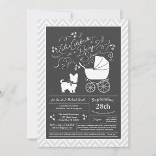 Convites Yorkshire Terrier Dog Baby Shower Neutral