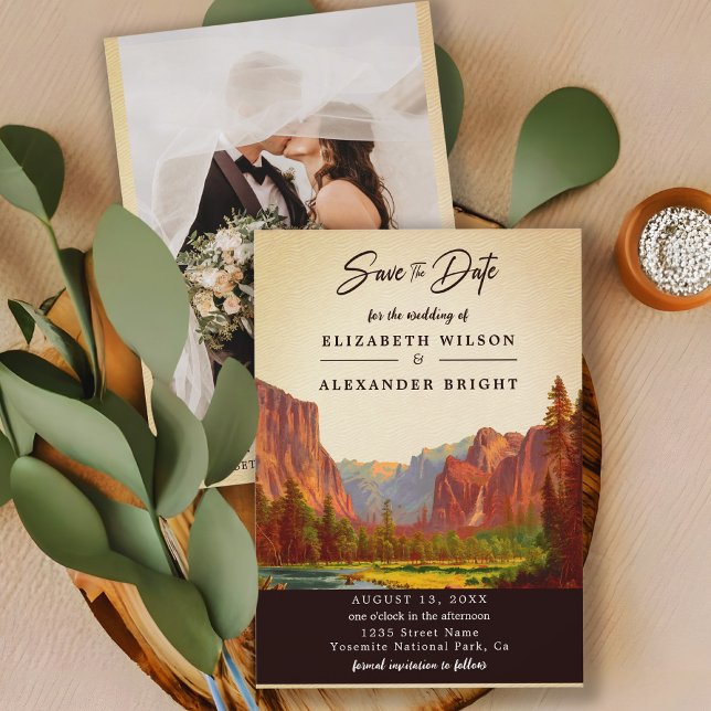 Convites Yosemite National Park Califórnia guarde a data (Criador carregado)