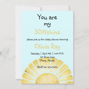 Convites You are my Sonshine baby shower