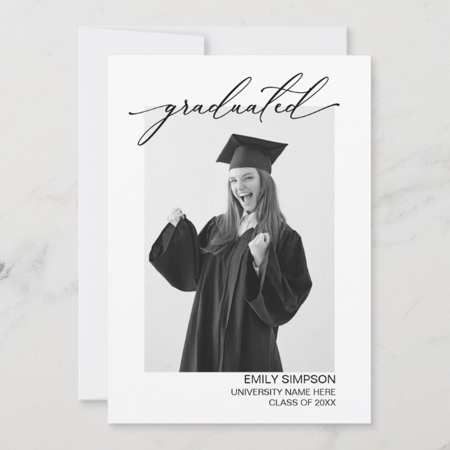 Convites You did it modern Graduation invitation (Verso)