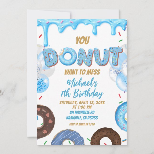 Convites You Donut want to miss this birthday Invitation (Frente)
