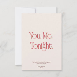 Convites You. Me. Tonight. Valentine's Day Invitation Card