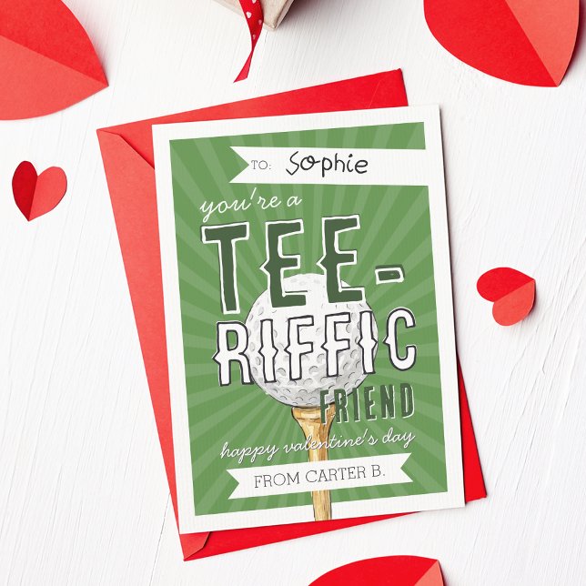 Convites You’re Tee-rific Golf Valentine Classroom Card (Criador carregado)