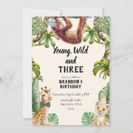 Convites Young, wild and three