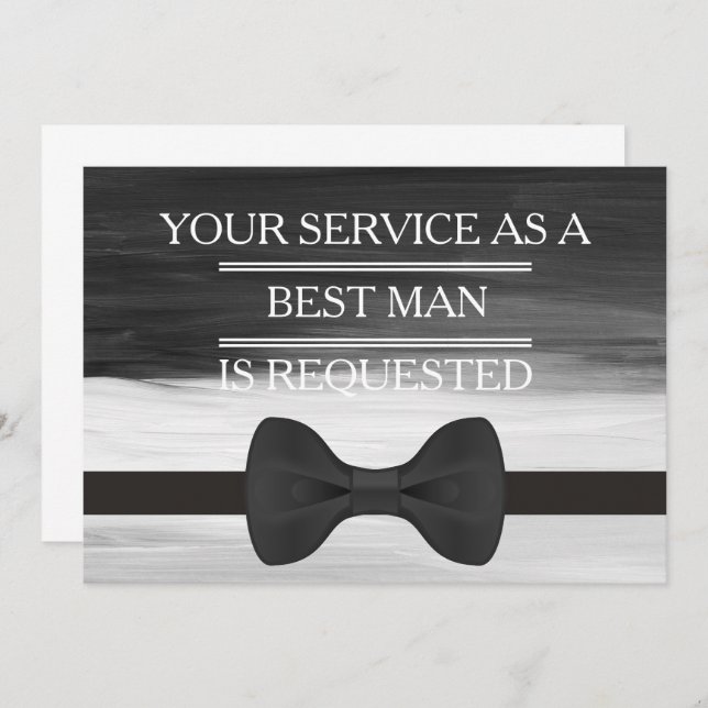 Convites Your Service as a Groomsman Best Man Request Invit (Frente/Verso)