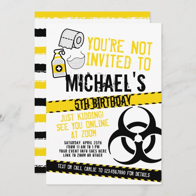 Convites You're not invited (Frente/Verso)