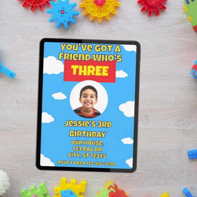 Convites You've Got a Friend Who's 3, picture 3rd Birthday (Criador carregado)