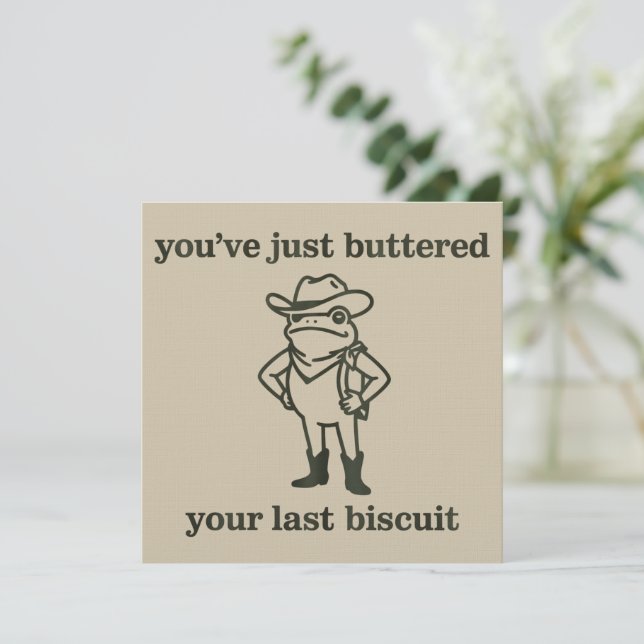 Convites You've just Buttered Your Last Biscuit Cowboy Frog (Em pé/Frente)