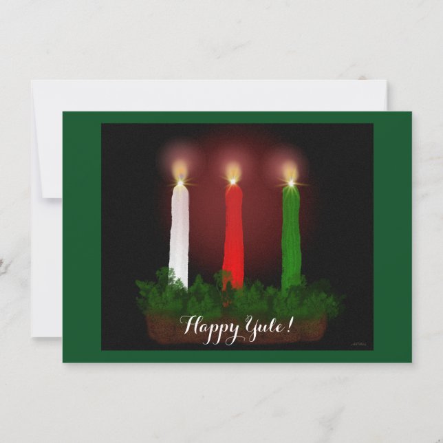 Convites Yule Candles Winter Solstice Witch Wiccan Pagan (Verso)