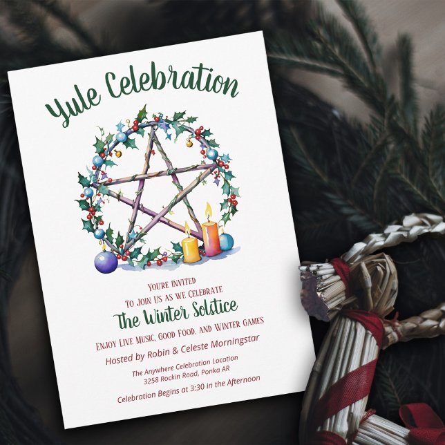 Convites Yule Pentáculo Festivo Estrela Solstício de Invern (Criador carregado)