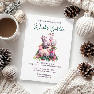 Convites Yule Winter Solstice Holiday Goats Pagan Wicca